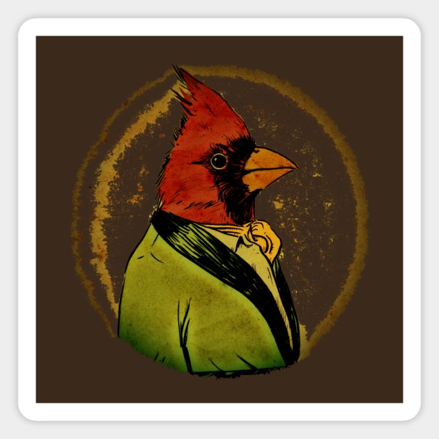 Cardinal In Smoking Jacket Magnet by zerostreet